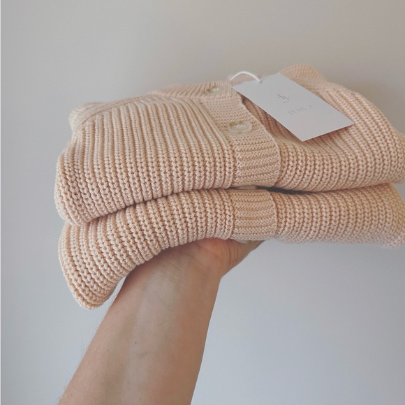 Cotton Knit baby Romper. Apricot. 0-6m - Picture 4 of 4